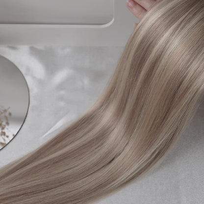#COOL TONED - INVISIBLE CLIP EXTENSIONS - BALAYAGE MITTELASCHBRAUN ♡