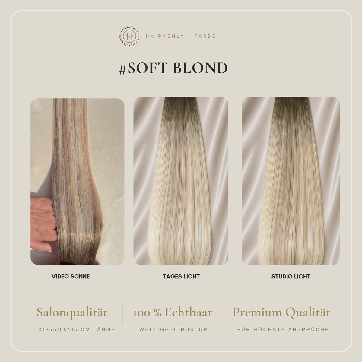 #Softblond | Echthaar Invisible Tapes 65 cm | US Wellig ♡