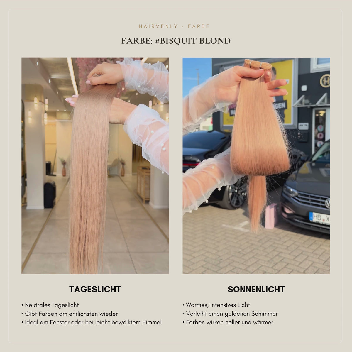 #Bisquid Blond Warmes Hellblond | Echthaar Classic Weft Tressen | RU Glatt ♡