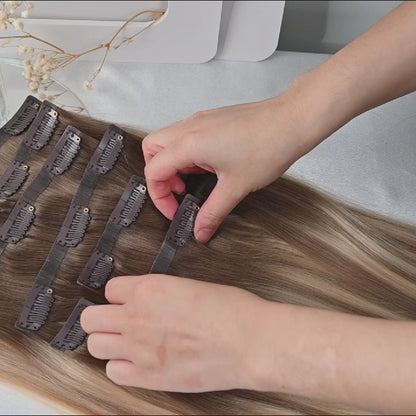 #LATTE BALAYAGE - INVISIBLE CLIP EXTENSIONS ♡