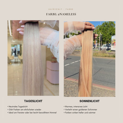 #Nameless Beige-Aschblond  | Echthaar Genius Weft | Russisch Glatt 60cm ♡