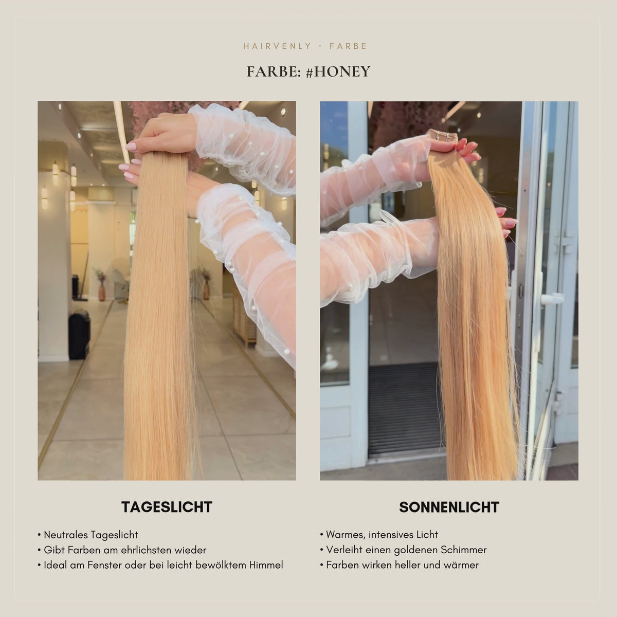 #Honey Warmes Honigblond | Echthaar Classic Weft Tressen | Russisch Glatt ♡