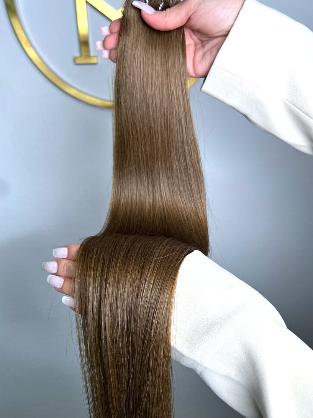 TRESSEN #FAWN HELLBRAUN RU GLATT CLASSIC WEFT ♡