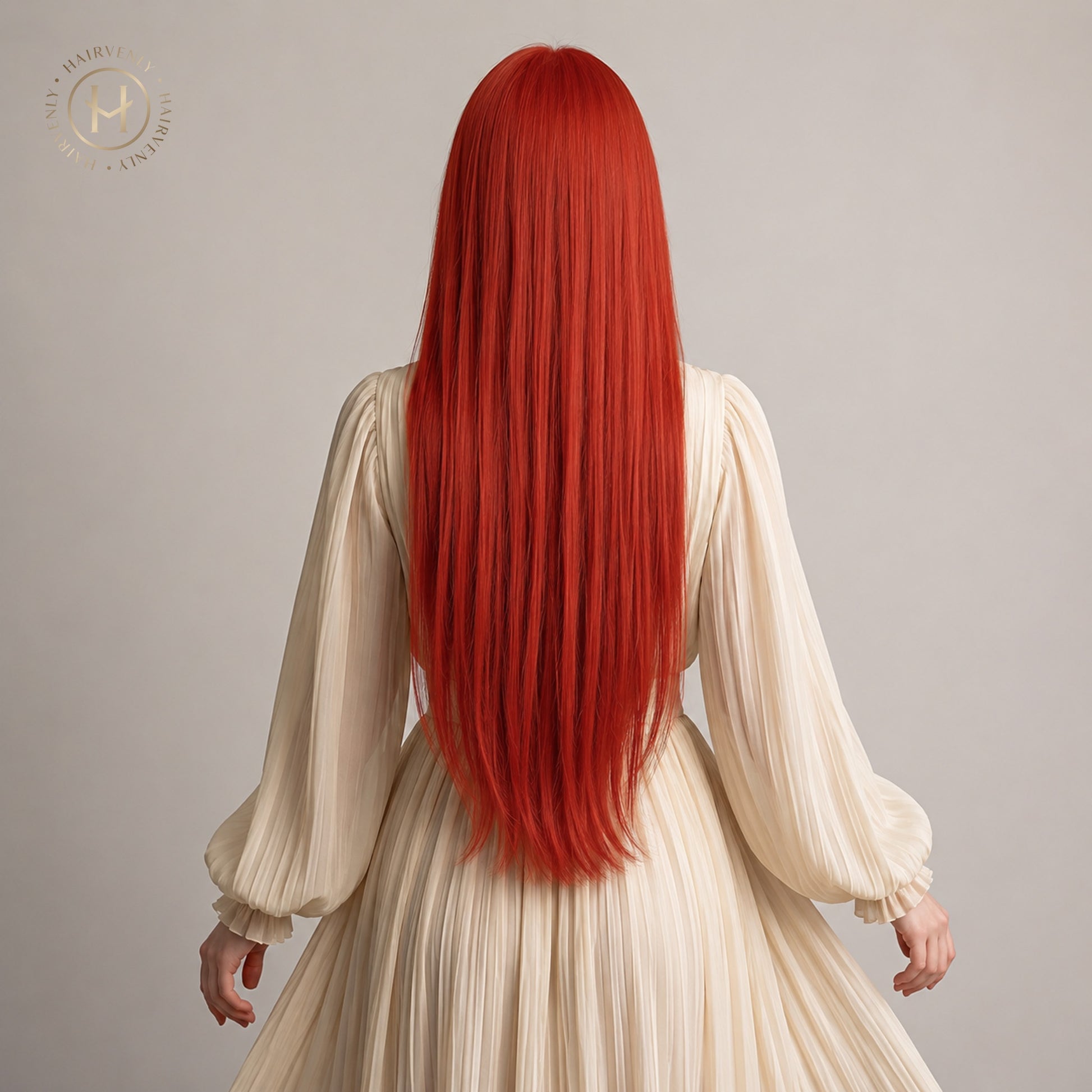 Rot – Hairvenly Standard Tape Extensions am Modell