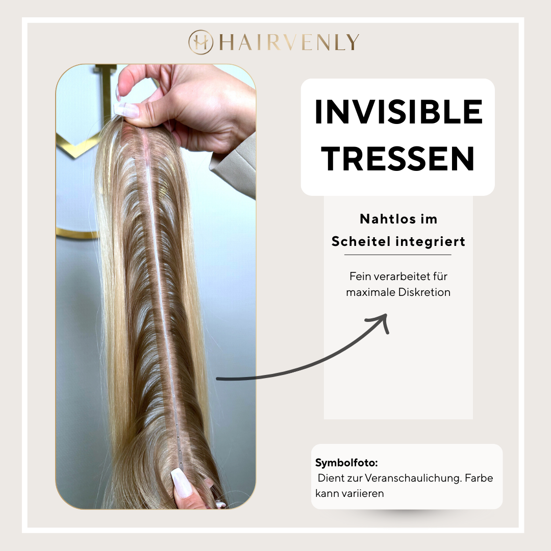 Cappuccino | Echthaar Tressen – Invisible Butterfly, glatt (RU)