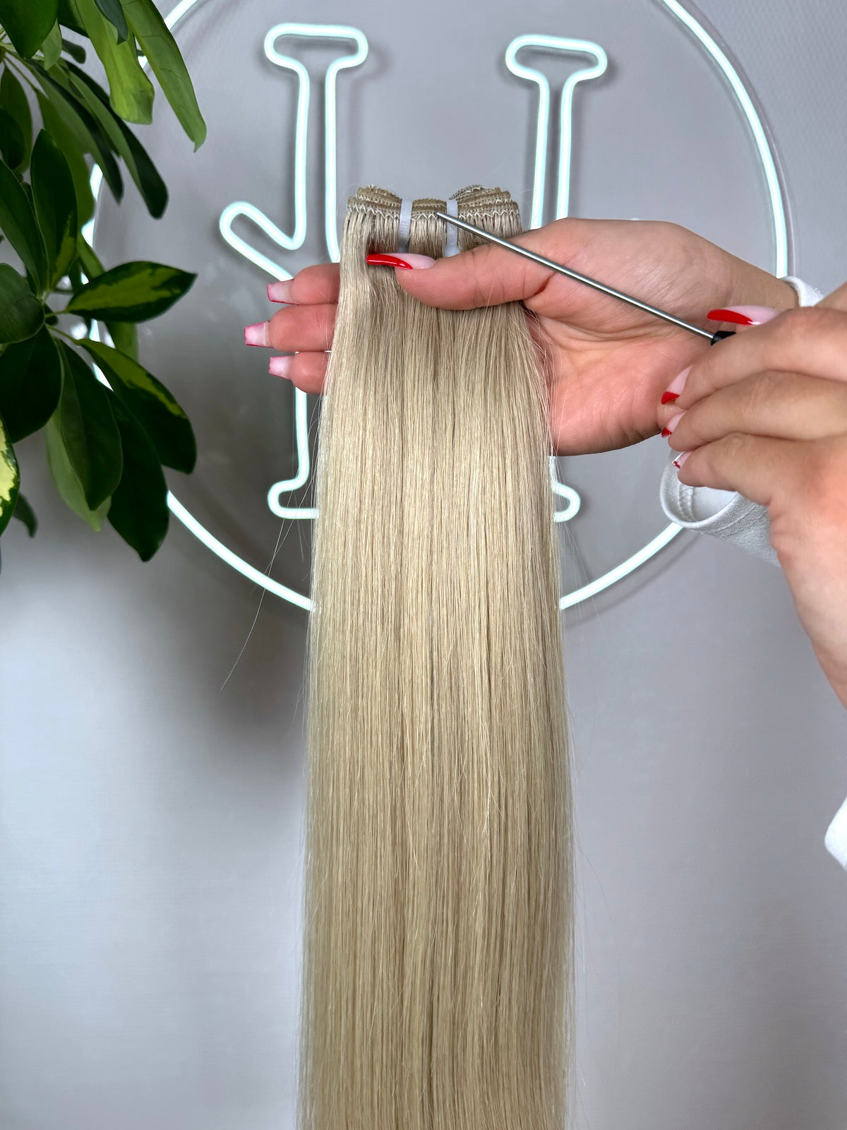 #NORVEGIAN KÜHLES BLOND US WELLIGE TRESSEN CLASSIC ECHTHAAR  65CM ♡