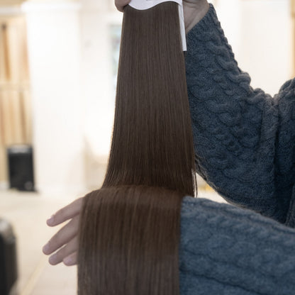 Smoky Brown | Echthaar Tressen – Invisible Butterfly, glatt (RU)