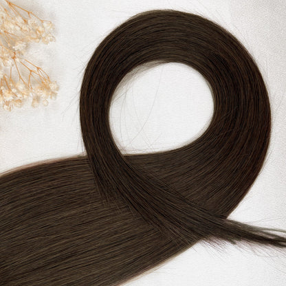 Smoky Brown | Echthaar Tressen – Invisible Butterfly, glatt (RU)