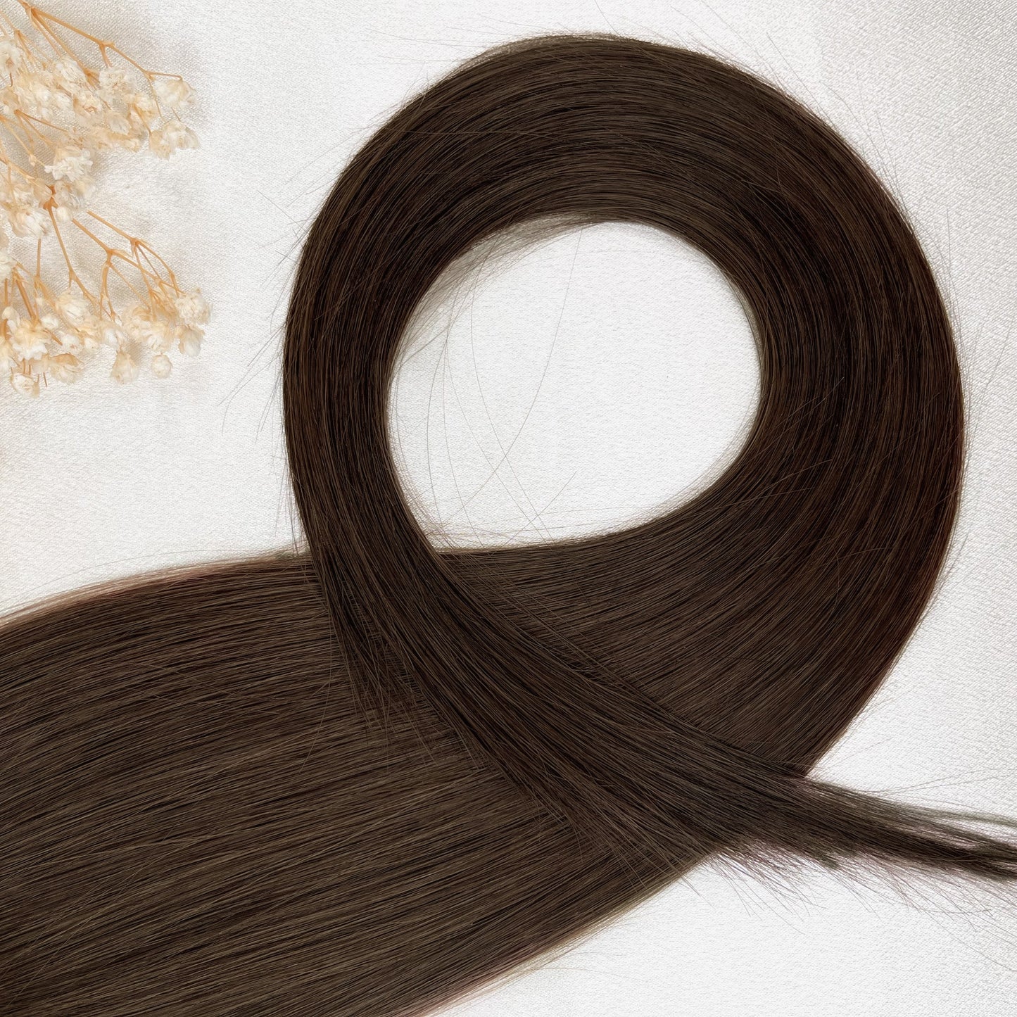 #SMOKY BROWN - KÜHLES MITTELBRAUN STANDARD RUSSISCHE TAPE EXTENSIONS GLATT ♡