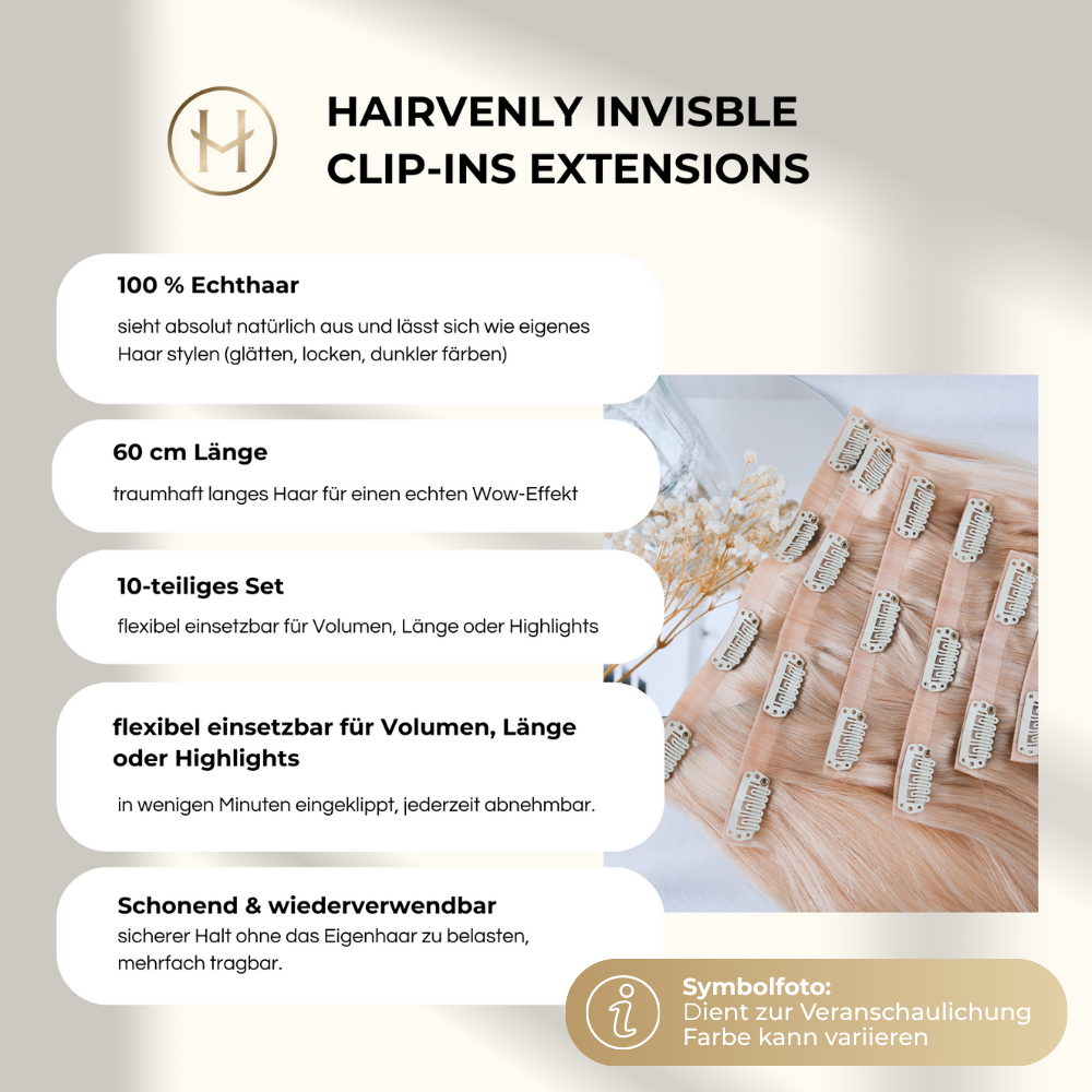 #PEARL WHITE - INVISIBLE CLIP EXTENSIONS ♡