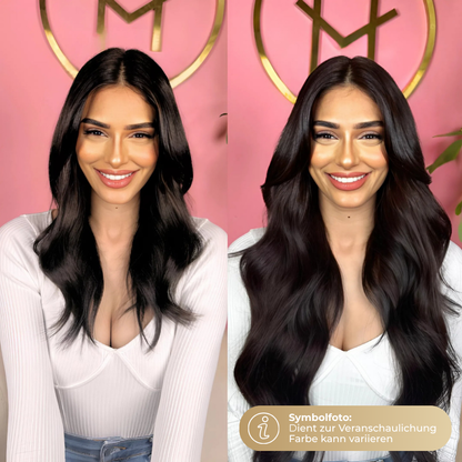 #BITTER CACAO - INVISIBLE CLIP EXTENSIONS- DUNKELBRAUN ♡