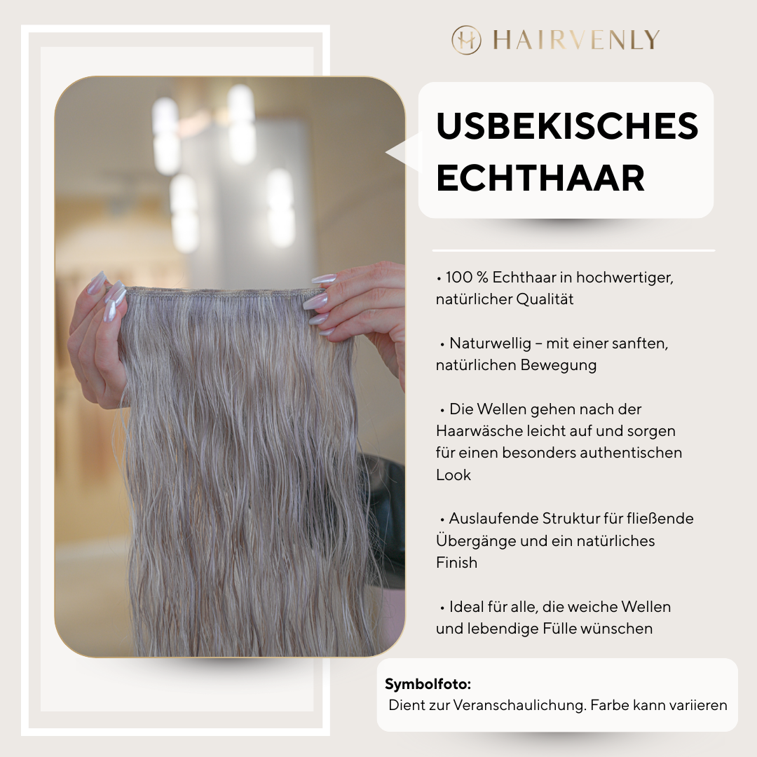 #10 HONIGBLONDE US WELLIGE TRESSEN CLASSIC ECHTHAAR  65CM ♡