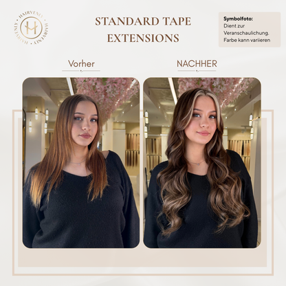 #MACADAMIA GLOW STANDARD RUSSISCHE TAPE EXTENSIONS GLATT ♡
