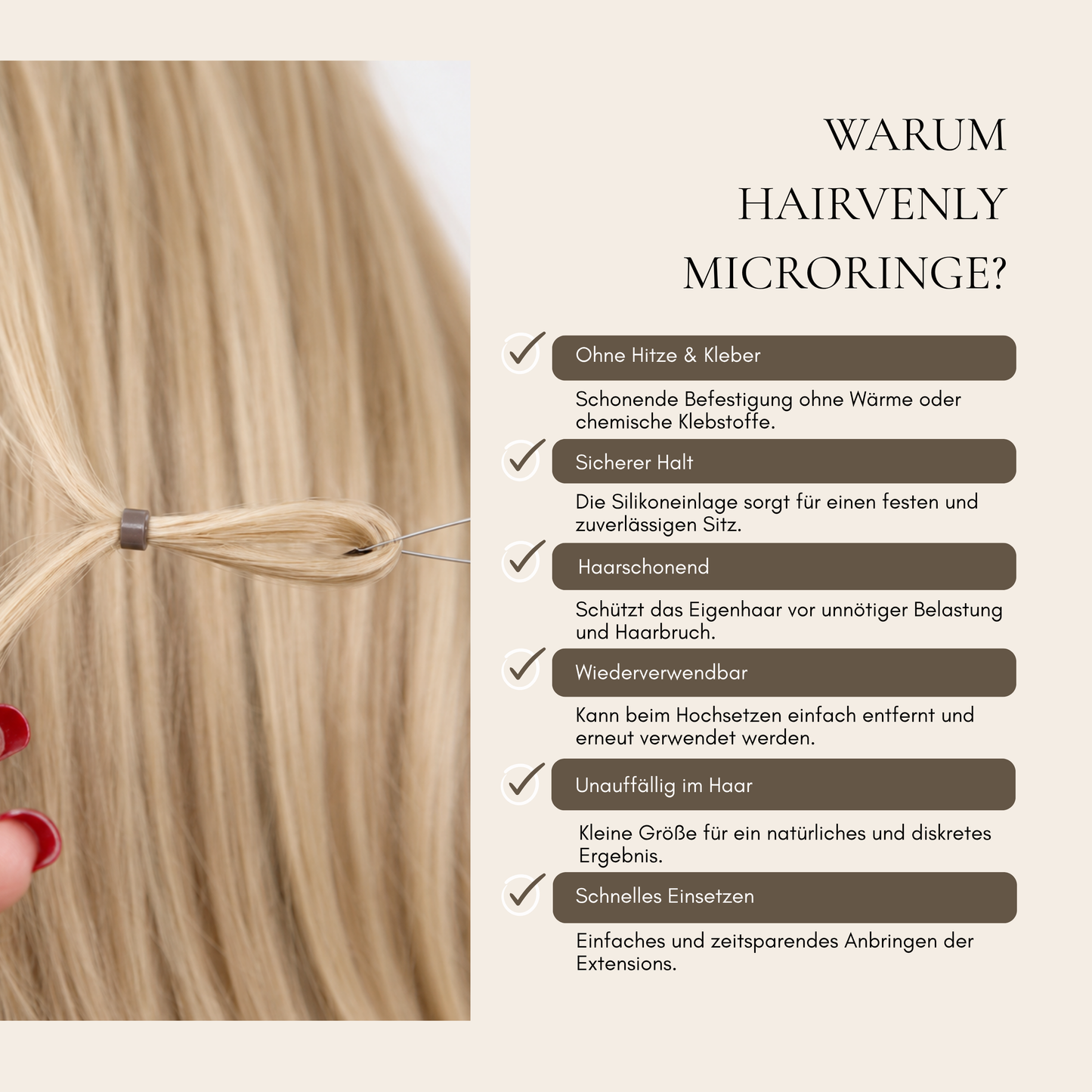 Hairvenly Microringe mit Silikon