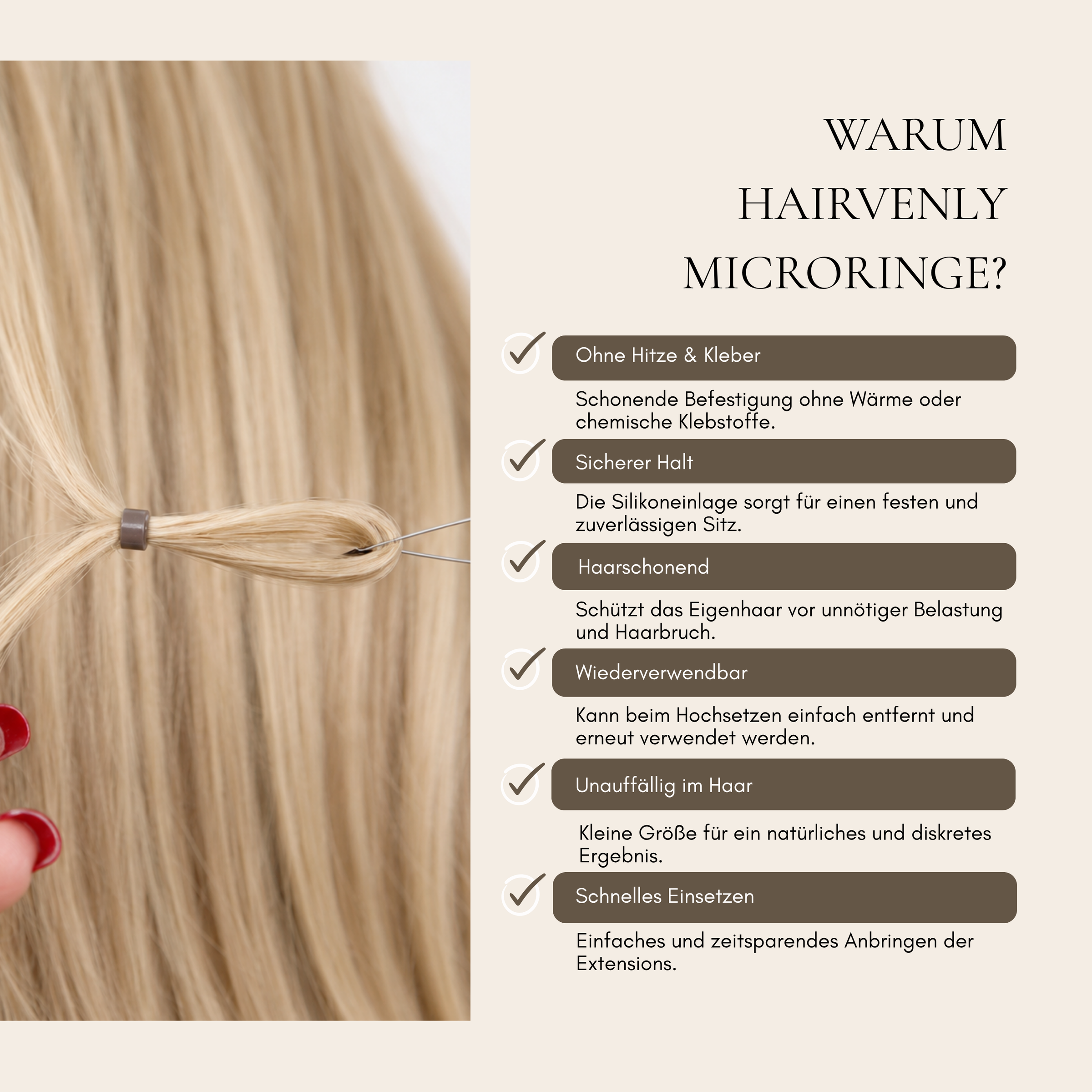Hairvenly Microringe mit Silikon